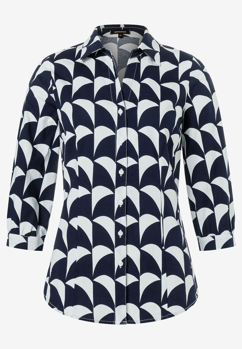 Printbluse, marine/ecru, Frühjahrs-Kollektion günstig online kaufen