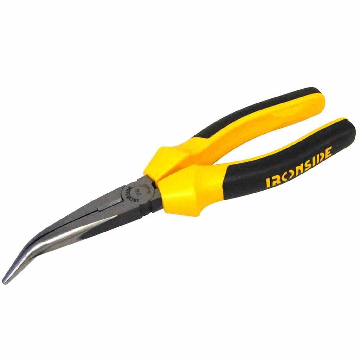 IRONSIDE Flachzange Telefonzange 200 mm gebogen 2-Komponenten-Griff