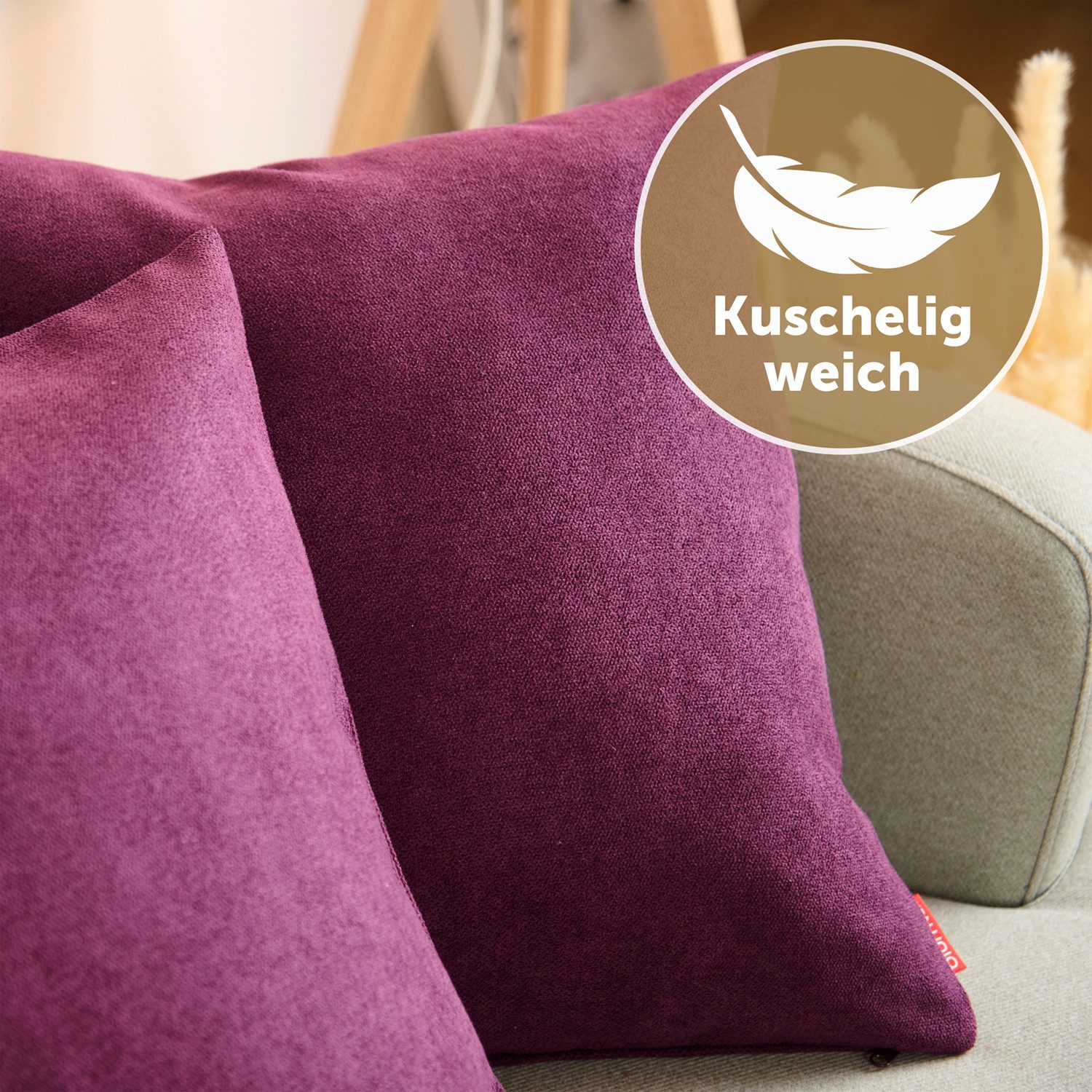 Blumtal Kissenbezug Chenille - Kuscheliges Zierkissen, (2 Stück), mit verst günstig online kaufen