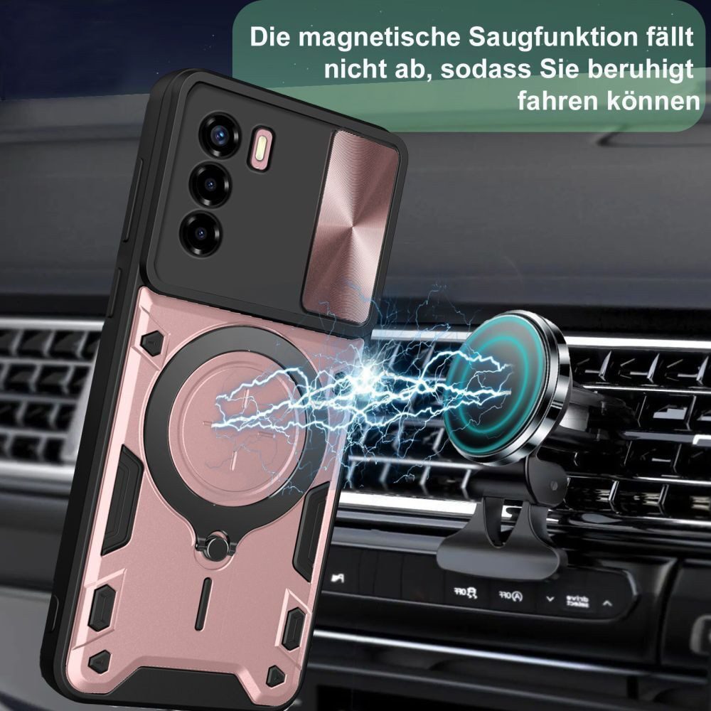 betterfon Handyhülle für ZTE Blade Hülle mit Slide Kameraschutz Ringhalter Bumper Case, Outdoorhülle mit Smartstand und Silikonkern