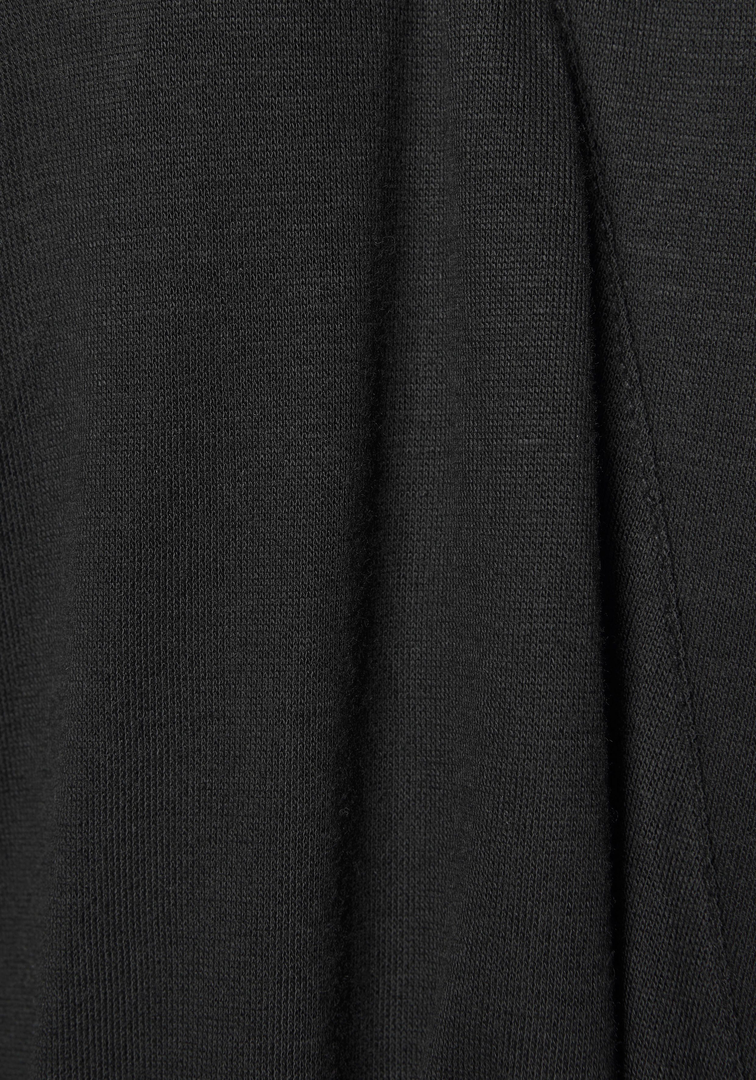 Kurzform, Kimono, und Gürtel, langen mit Spitzen-Details LASCANA schwarz Viskose, Ärmeln