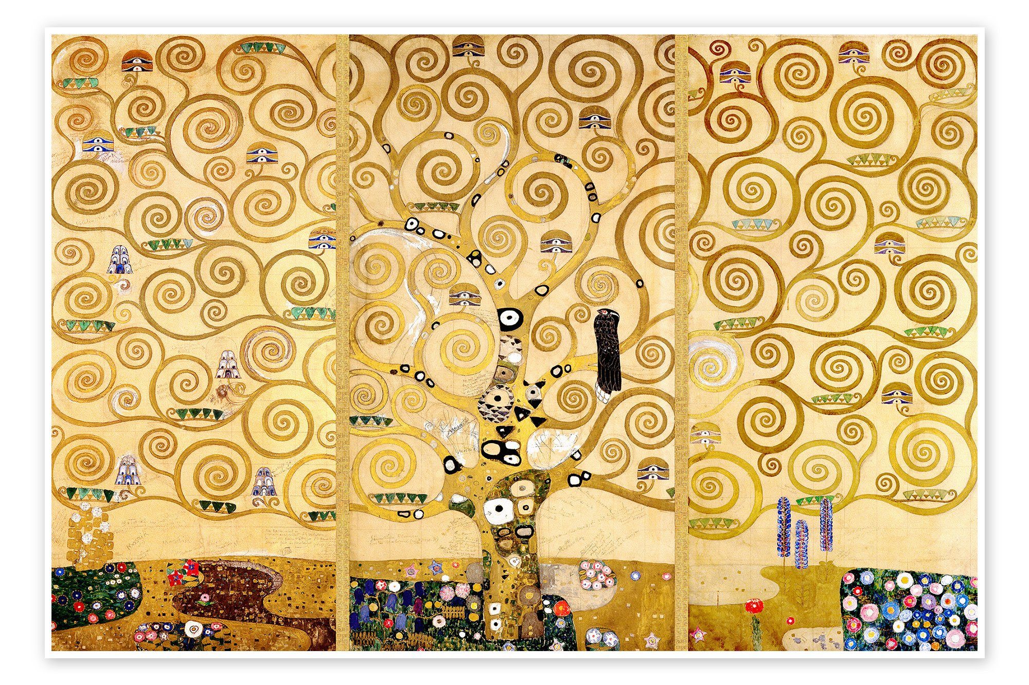 Posterlounge Poster Gustav Klimt, Der Lebensbaum, Wohnzimmer Malerei