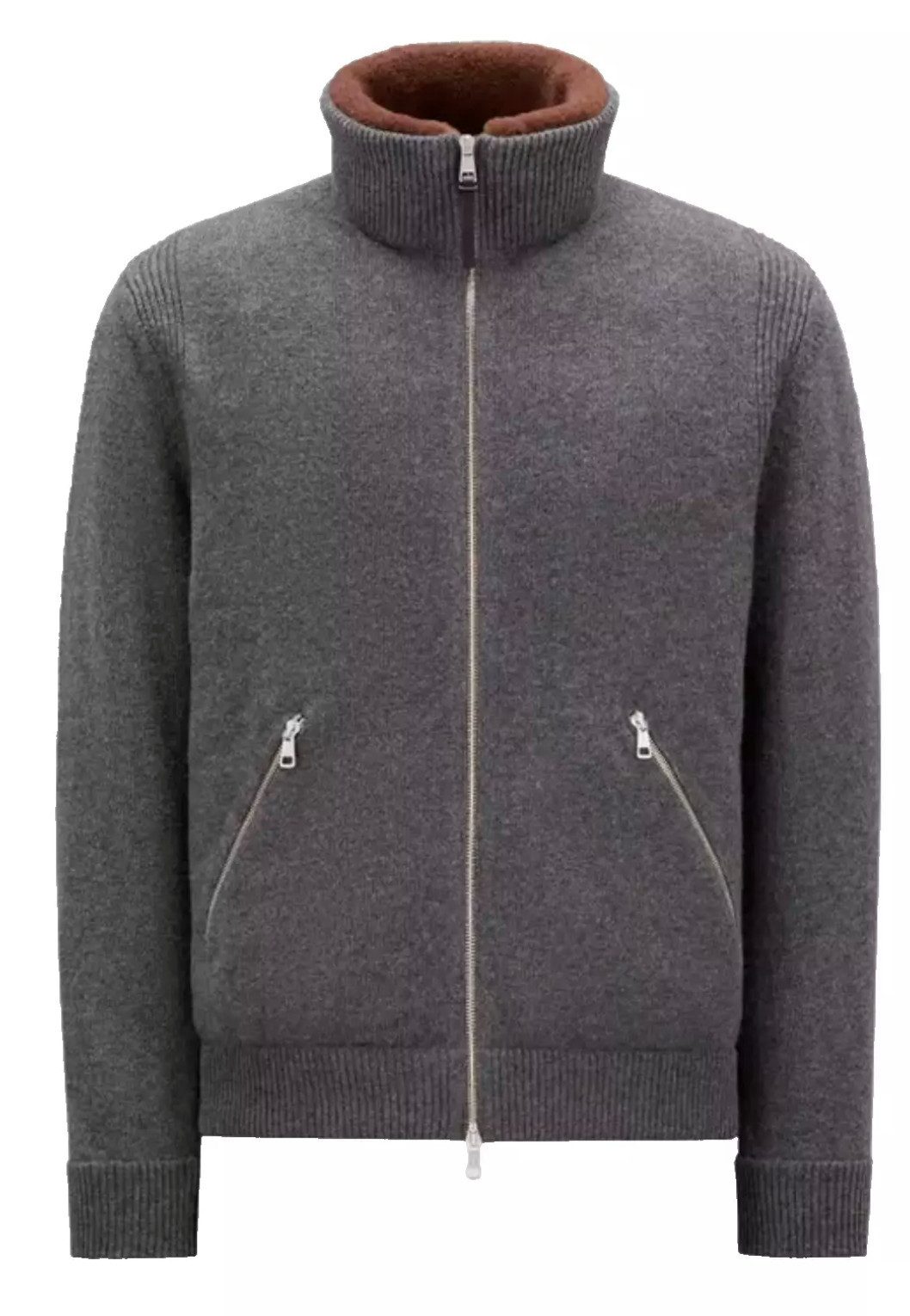 MONCLER Daunenjacke Montgenevre Woll Jacke mit Abnehmbarer Shearling-Kragen gerippte Bündchen, elastischer Saum, Logo-Patch am Ärmel