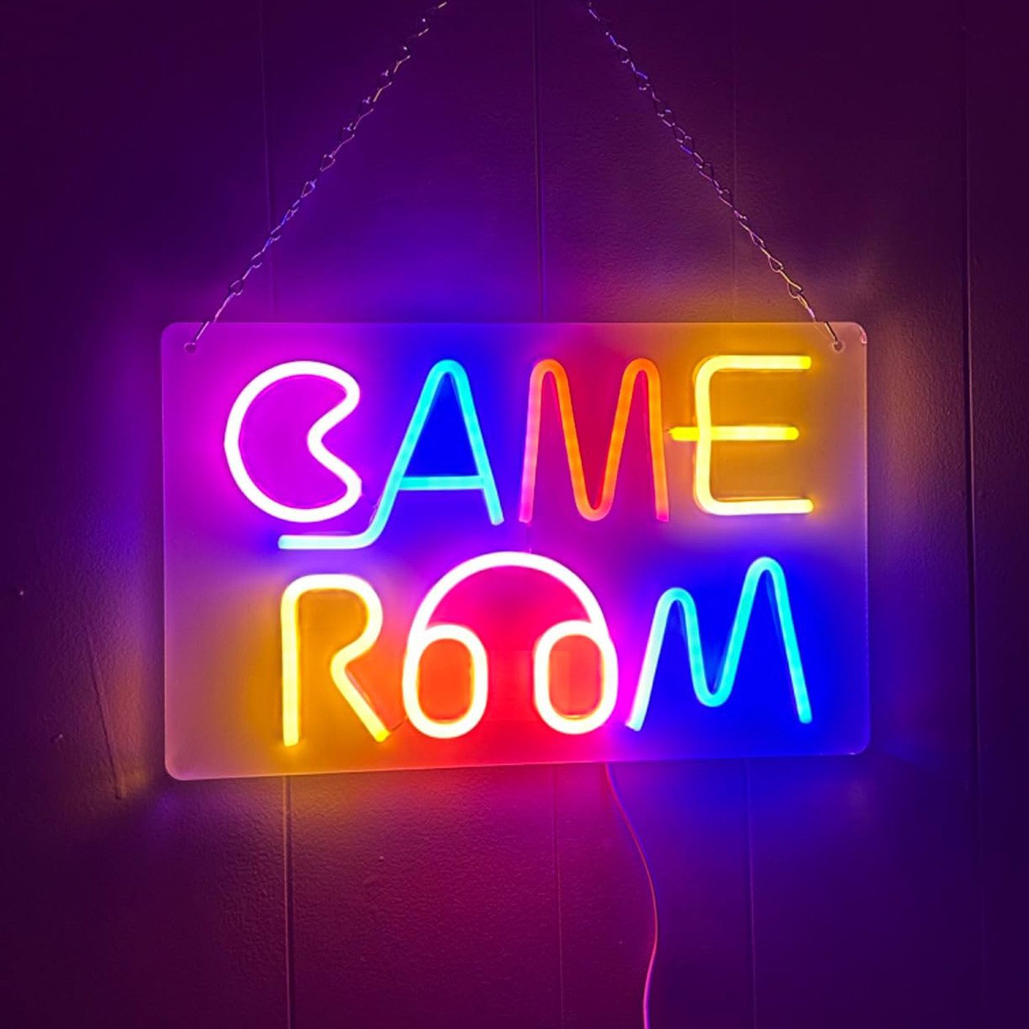 Qualra LED Nachtlicht Game Room Neonlicht Neon Schild Spiel Licht Wand Dekor 5 Helligkeit, USB-betrieben für Spielzimmer Spielbereich Spiel Zeit Wohnkultur