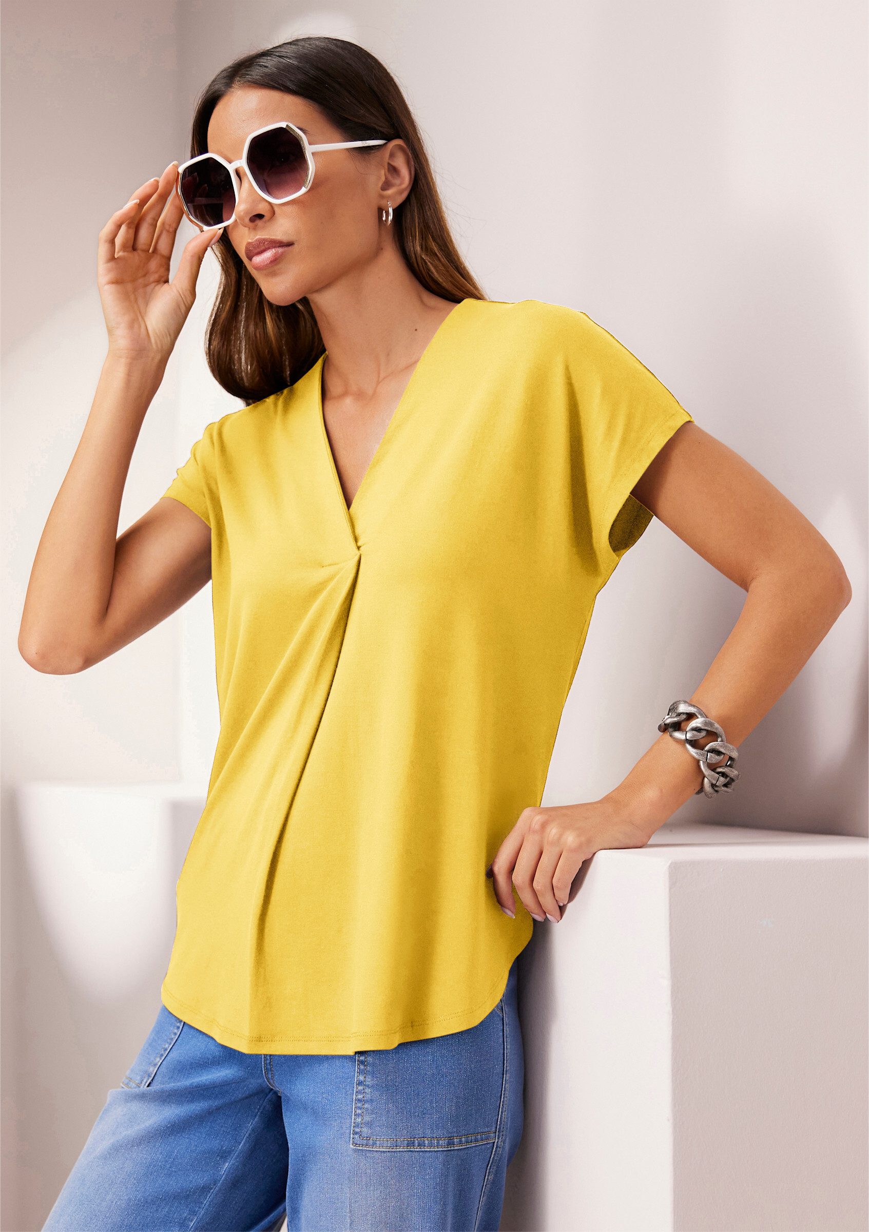 heine T-Shirt Shirtbluse Kurzarm