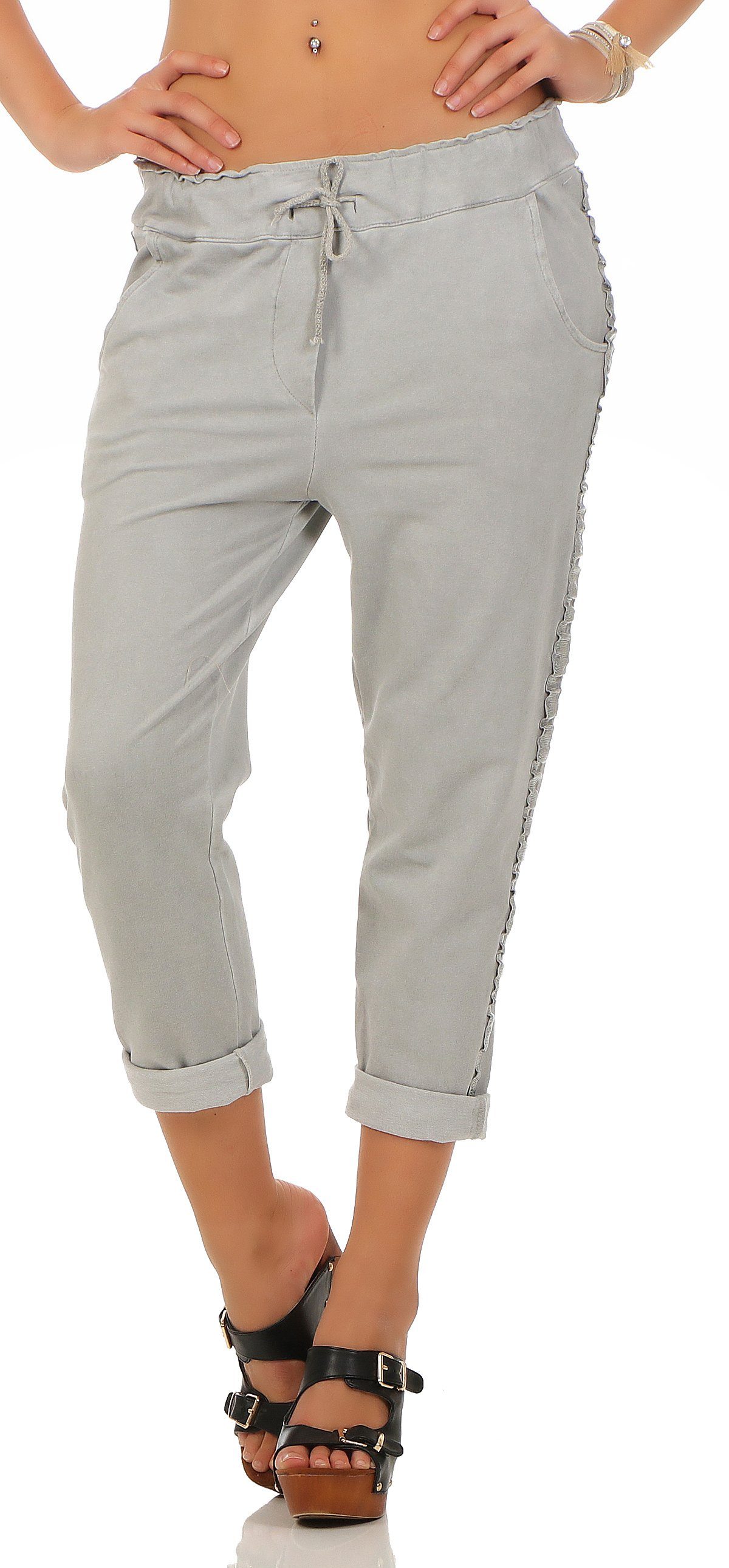 Mississhop Jogginghose Damen Baumwollhose seitlichen Glitzerstreifen Einheistgröße. 38-42