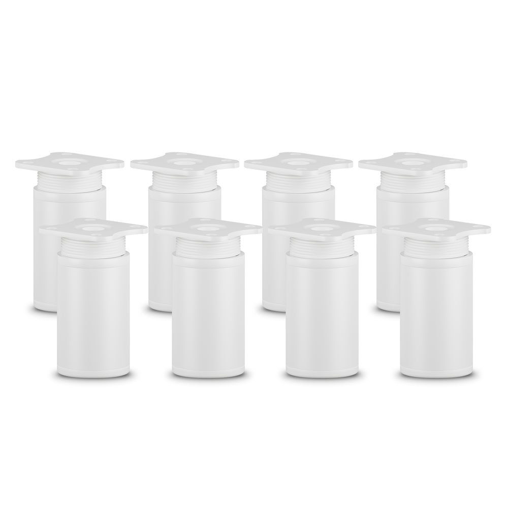 sossai® Möbelfuß Runde Schrankfüße, 4er & 8er Set, höhenverstellbar, (8-St), Farbe: Weiß