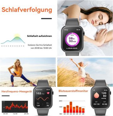 Mingtawn IP67 Wasserdicht Männer und Frauen's Smartwatch (1,85 Zoll, Android / iOS), Mit Bluetooth-Anrufen, Herzfrequenzüberwachung