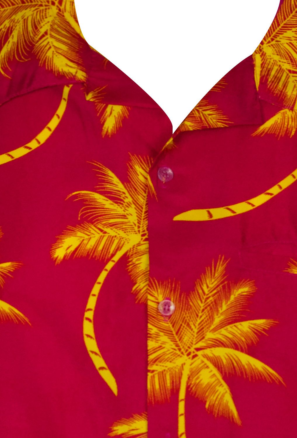 King Kameha Hawaiihemd Palmshadow Funky Hawaii-Hemd Herren Kurzarm Front-Tasche Sommerhemd