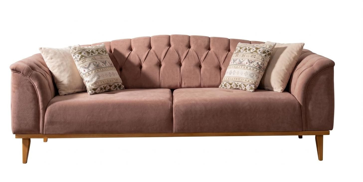 Xlmoebel 3-Sitzer Braunes weiches 3-Sitzer-Sofa Designer-Sofa Stoffsofa Wohnzimmer, 1 Teile, Einfarbig