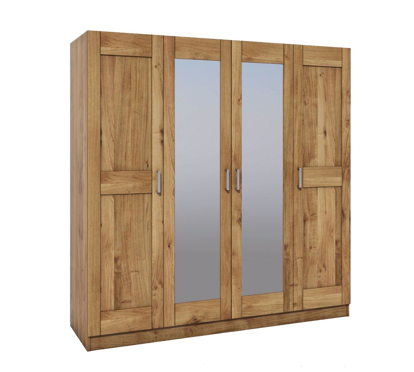 moebel-store24 Kleiderschrank Tomi 4S (Wildeiche-teilmassiv) zeitloses Design