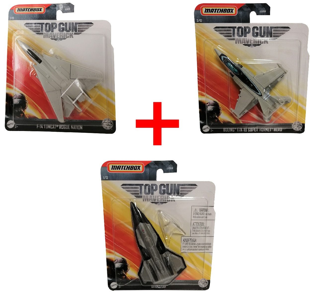 MATCHBOX Modellflugzeug Top Gun Maverick Modellflugzeuge F-14 Tomcat, Boeing F/A-18 Super Horn, (Top Gun Maverick)