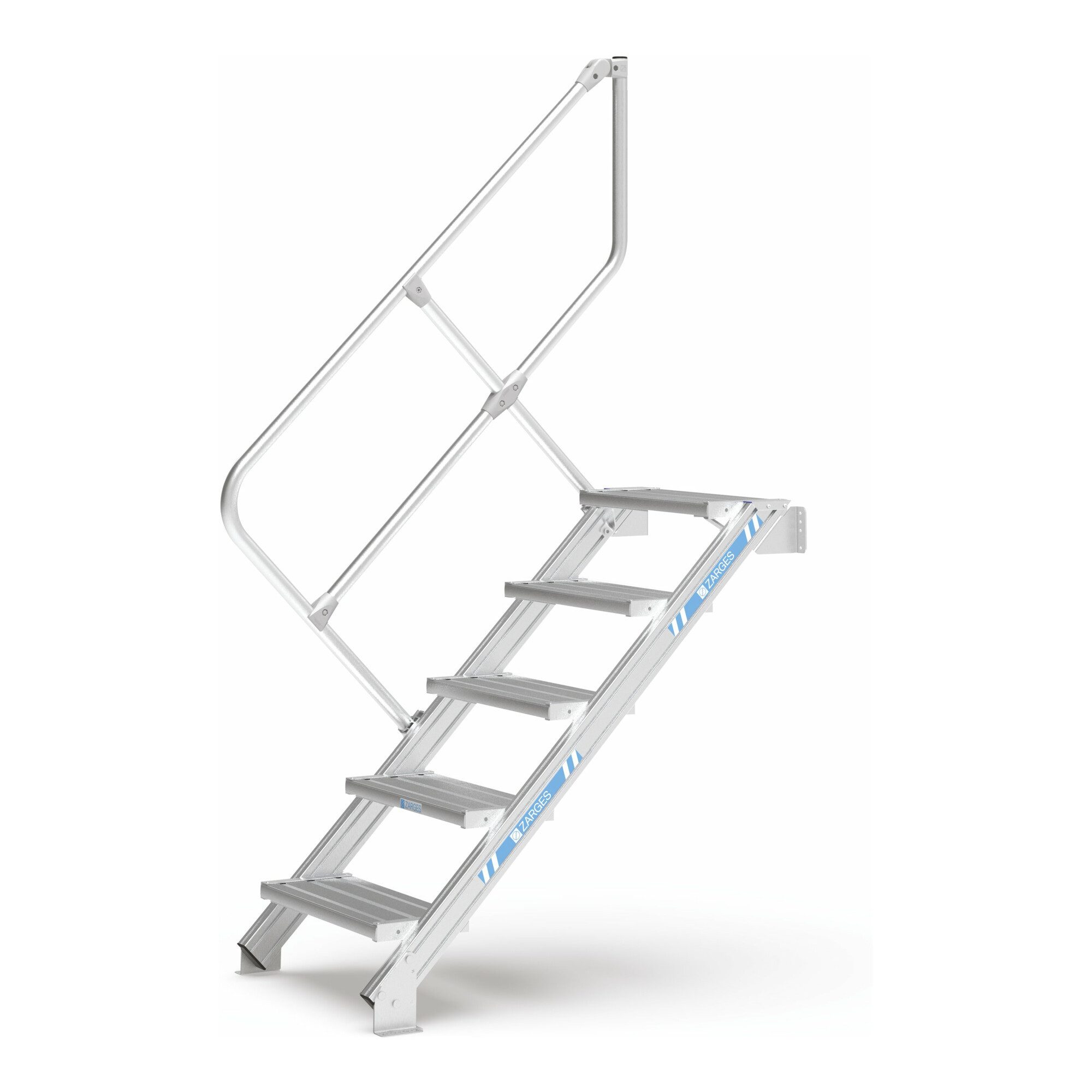 Zarges Treppenstufe ZARGES LM-Treppe 45° 15 Stufen, 600 mm breit, Höhe 3.22 m