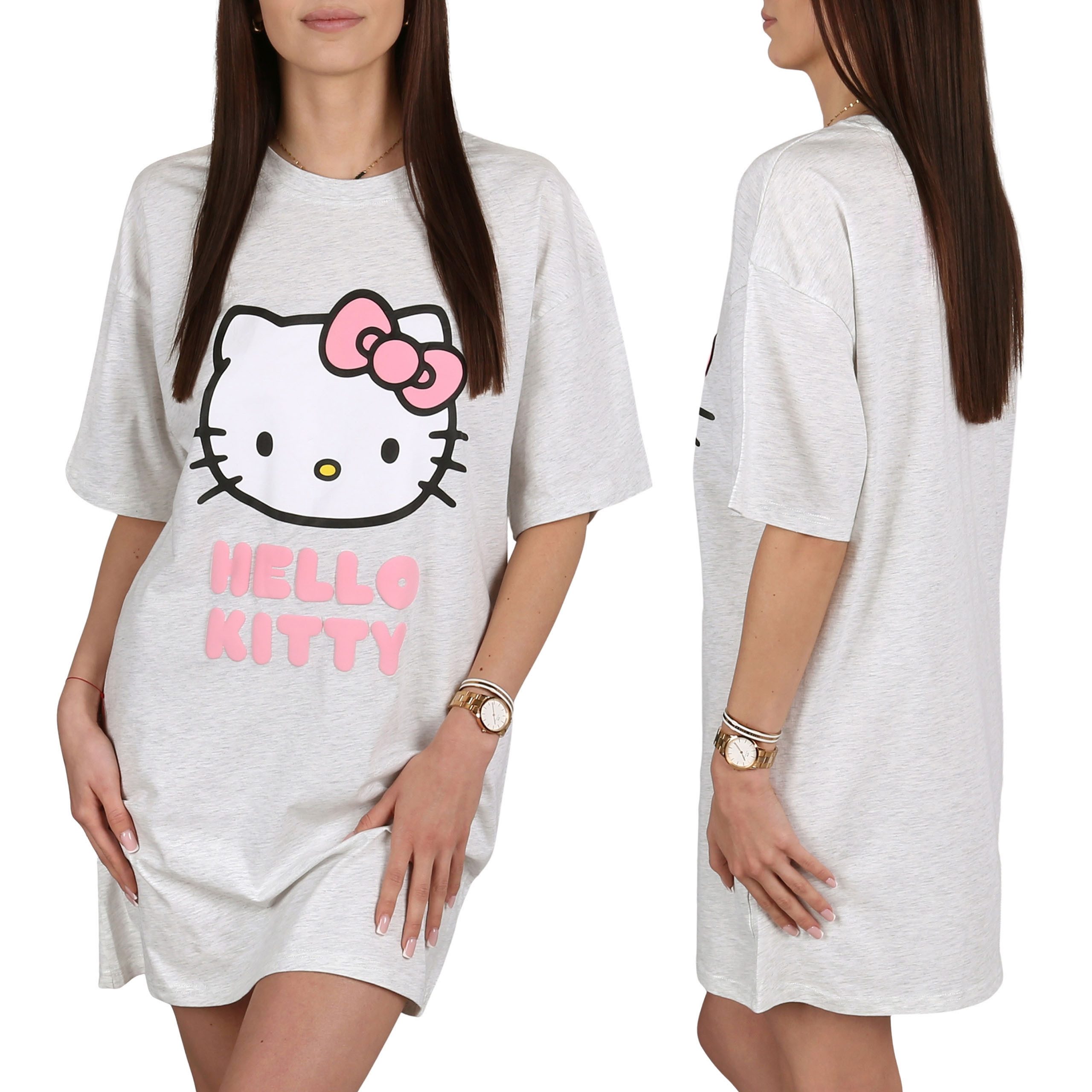 Hello Kitty Nachthemd Hello Kitty Damen-Nachthemd, 100% Baumwolle, Schlafshirt Sommer
