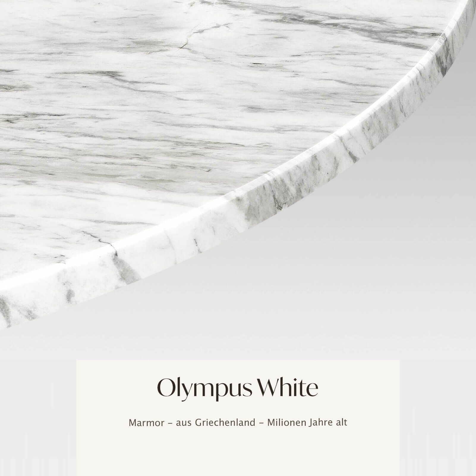 Olympus Atelier MARMOR, ECHTER echter Tischplatte TISCHPLATTE Ø100cm RUND Tischplatte MAGNA - Marmor, Ø50cm eckig, White