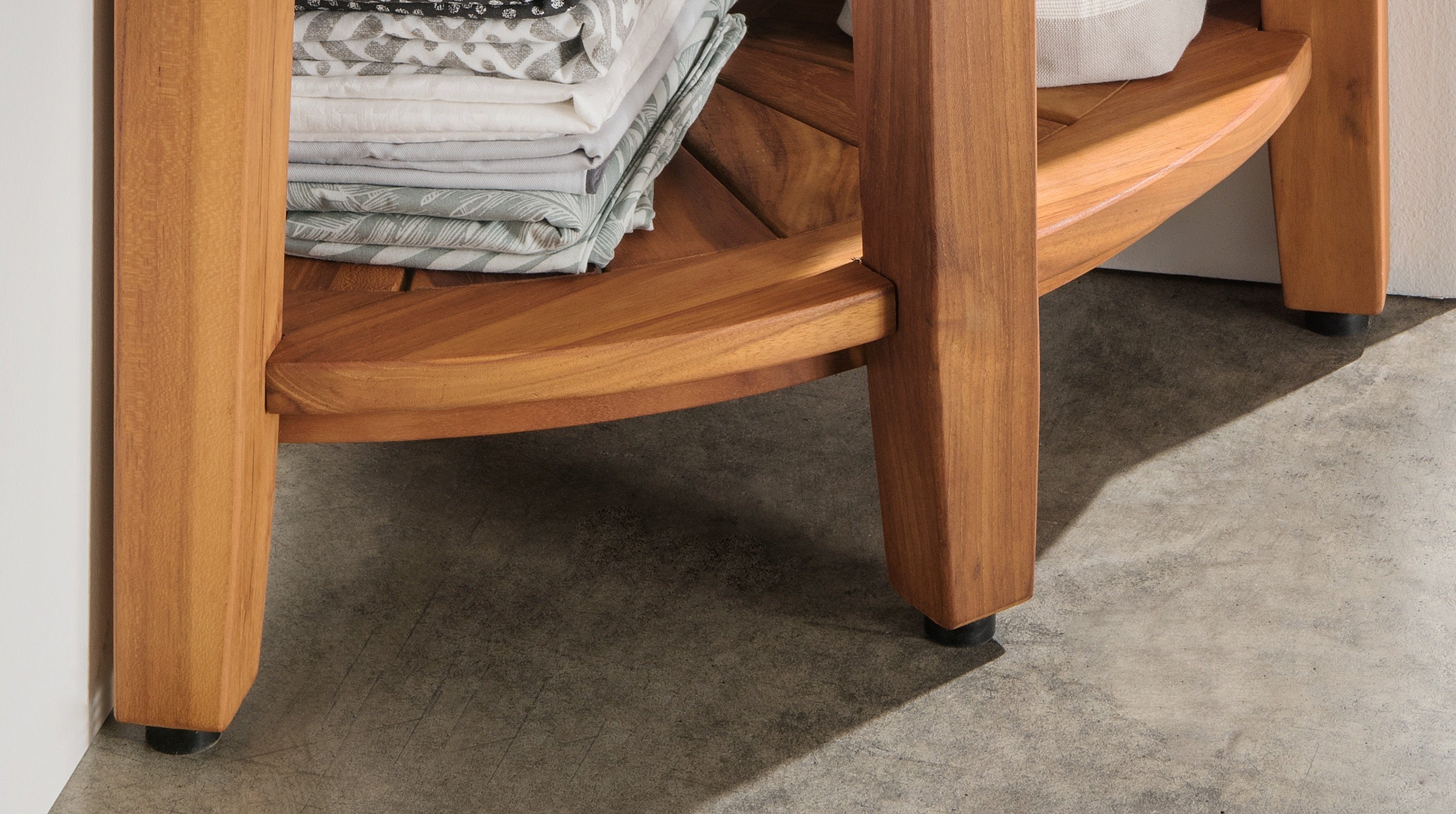 Destiny Badregal SPA & LIVING, Eckregal halbrund 40x40x44,5 cm, Teak
