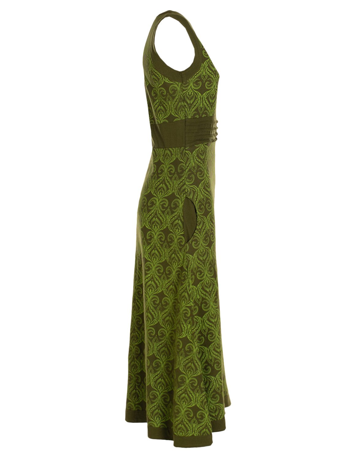 Vishes Maxikleid Langes Kleid Jersey Baumwolle Ornament Print Ärmellos Alternative Mode, Boho, Hippie, Ethno, Festival