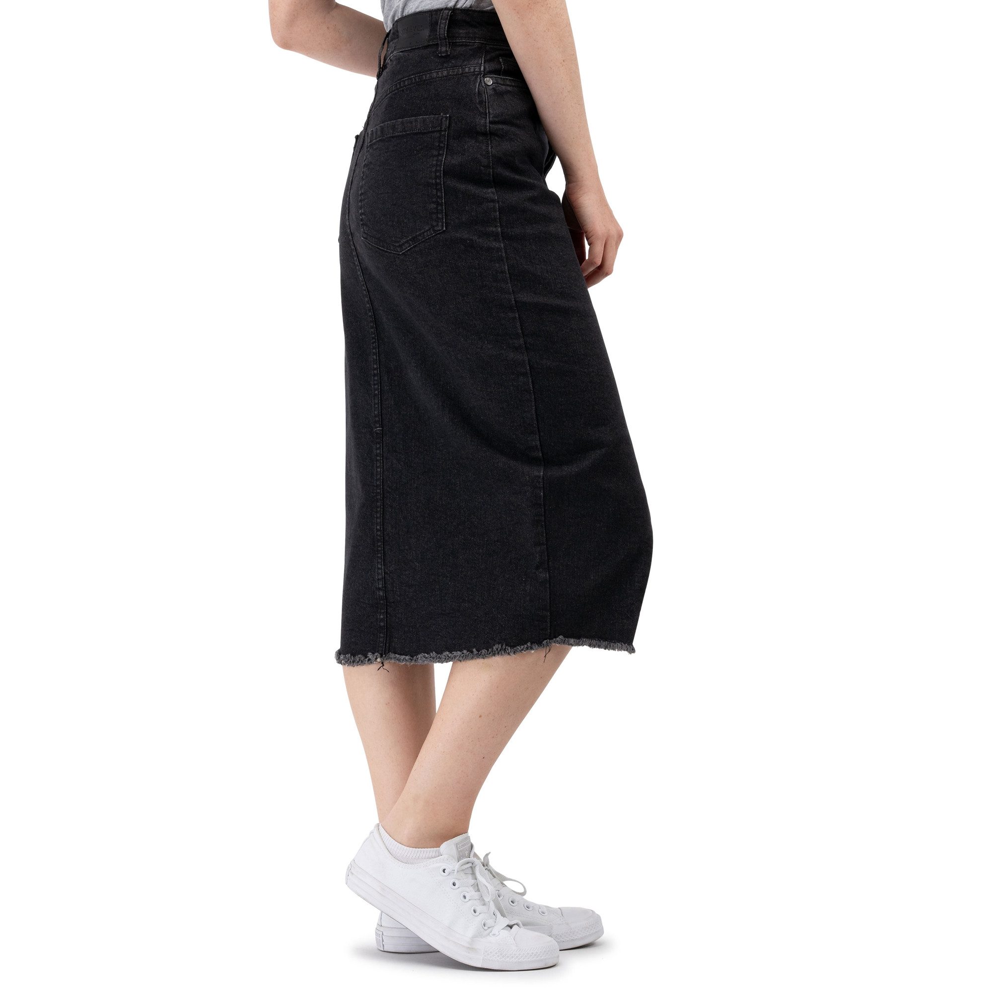 SUBLEVEL Jeansrock Damen Maxi Midi Mini Rock langer Schnitt Denim Stretch