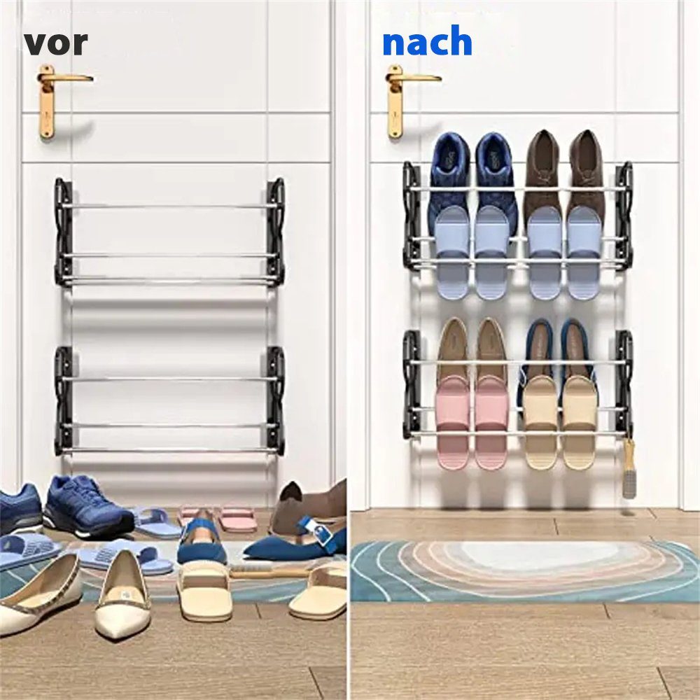 Bohren & TUABUR Haken kein Schuhregal – Wand-Schuh-Organizer Hängehalterungen mit