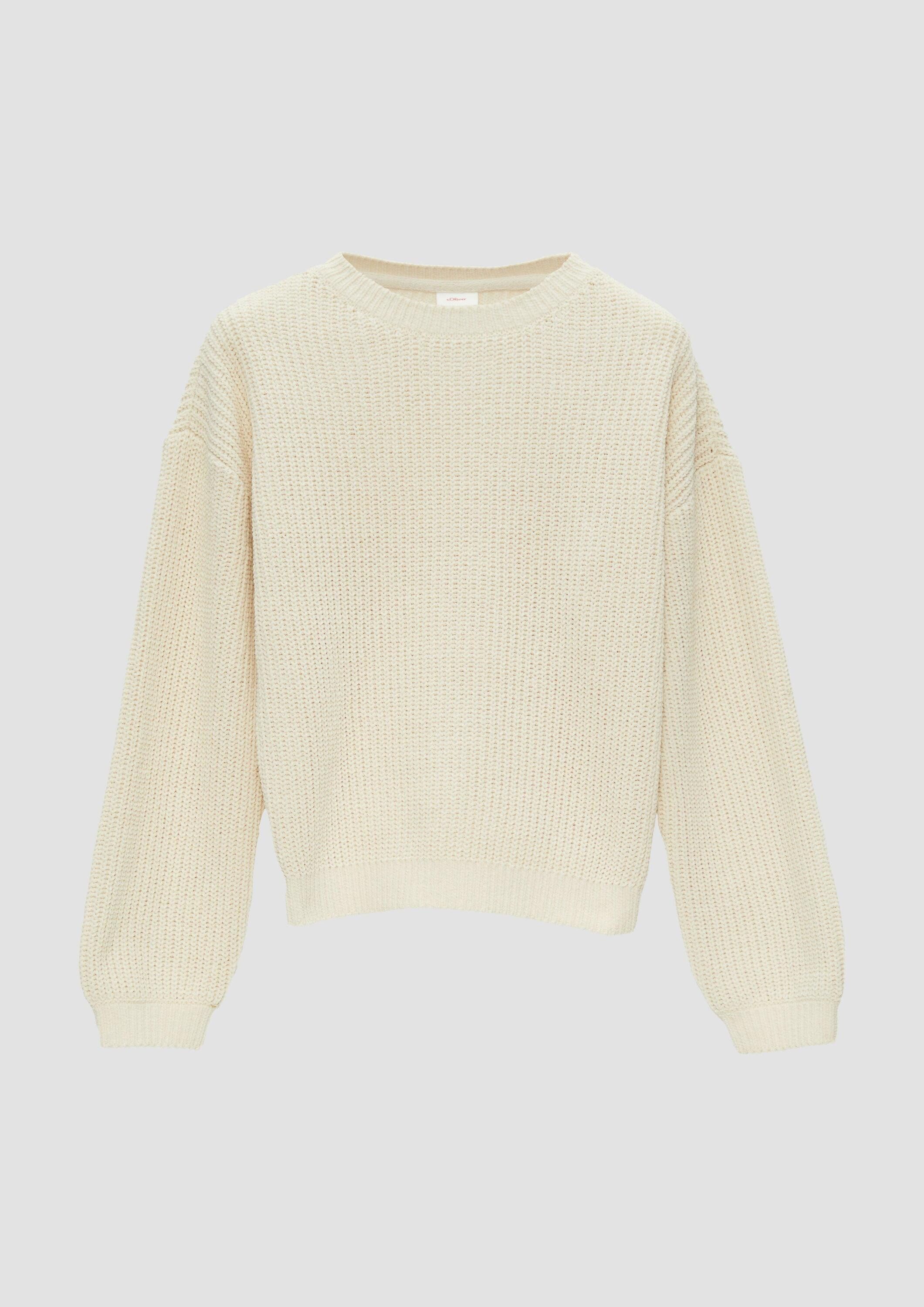 s.Oliver Longpullover Strickpullover Strickpullover aus Chenille-Garn