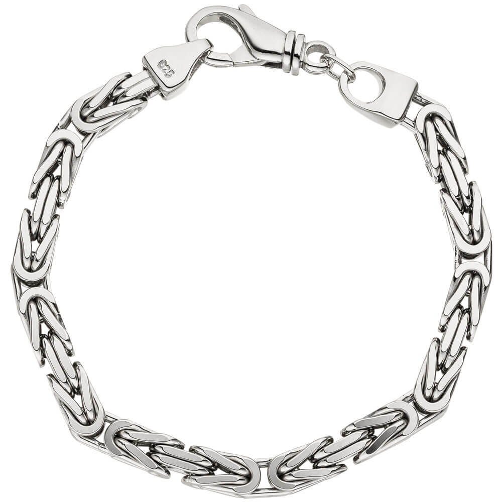 Schmuck Krone Königsarmband 6mm Königsarmband, 925 Silber, 23cm, Silber 925