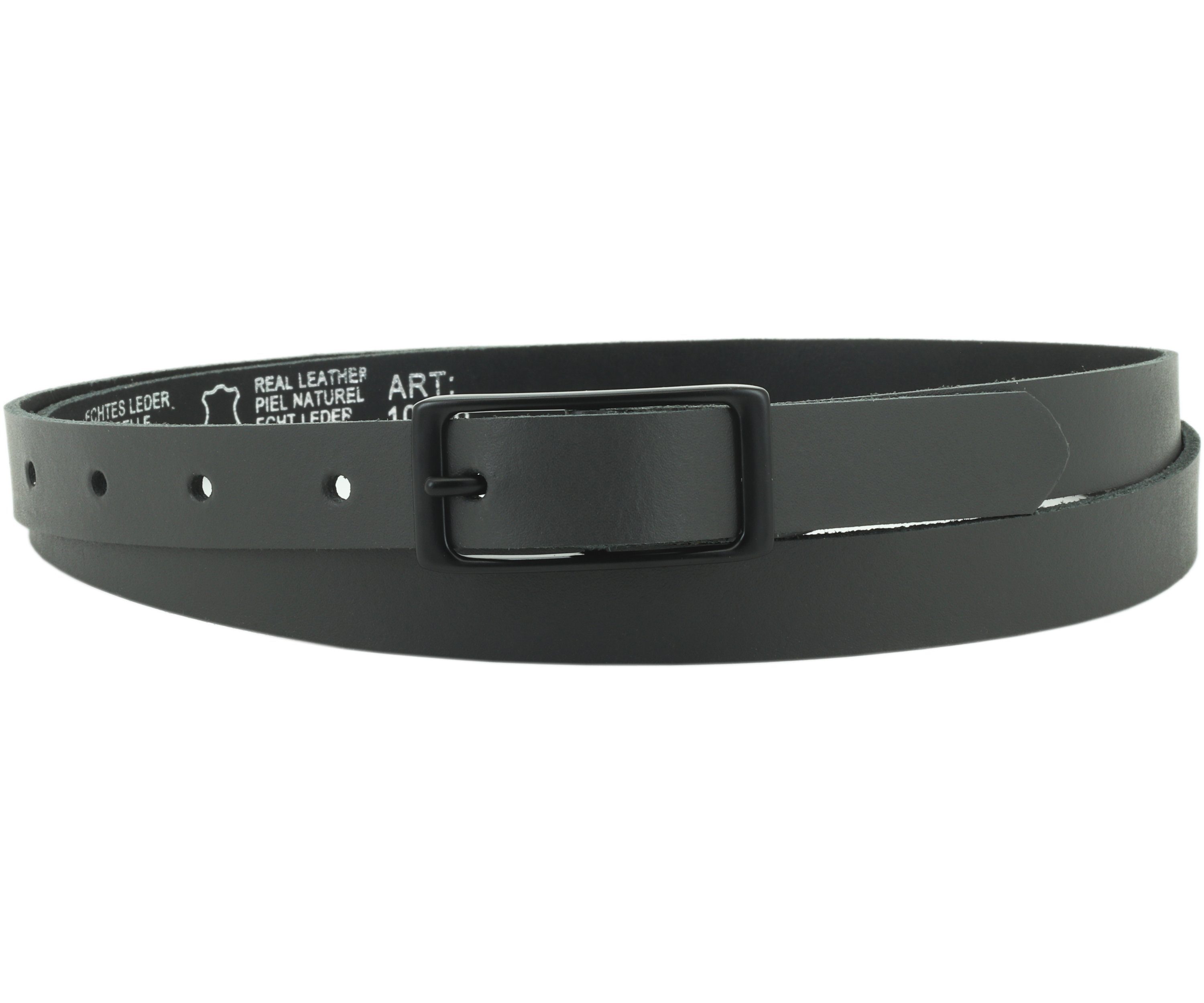 COLOGNEBELT Ledergürtel A3-SL 2 cm Grauer Ledergürtel im klassischen Design, mit schwarzer eckiger Gürtelschnalle