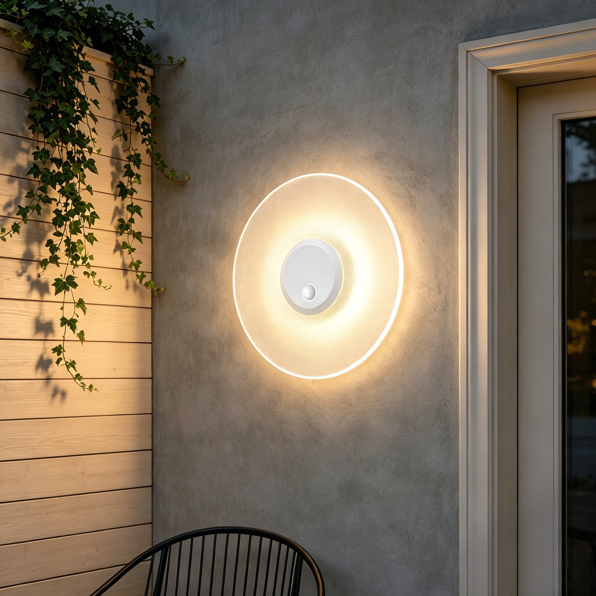 Mai & Mai LED Außen-Wandleuchte LED Wandlampe Wegeleuchte mit Bewegungsmelder Außenlampe Luna, Bewegungsmelder, LED-Beleuchtung, IP65, Warmweißes Licht