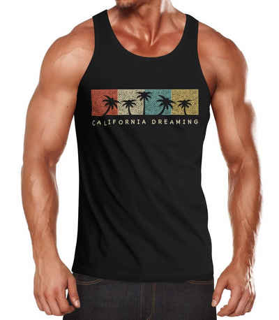 Neverless Tanktop Herren Tank Top California Dreaming Summer Party Palmen Palms Retro Neverless® mit Print