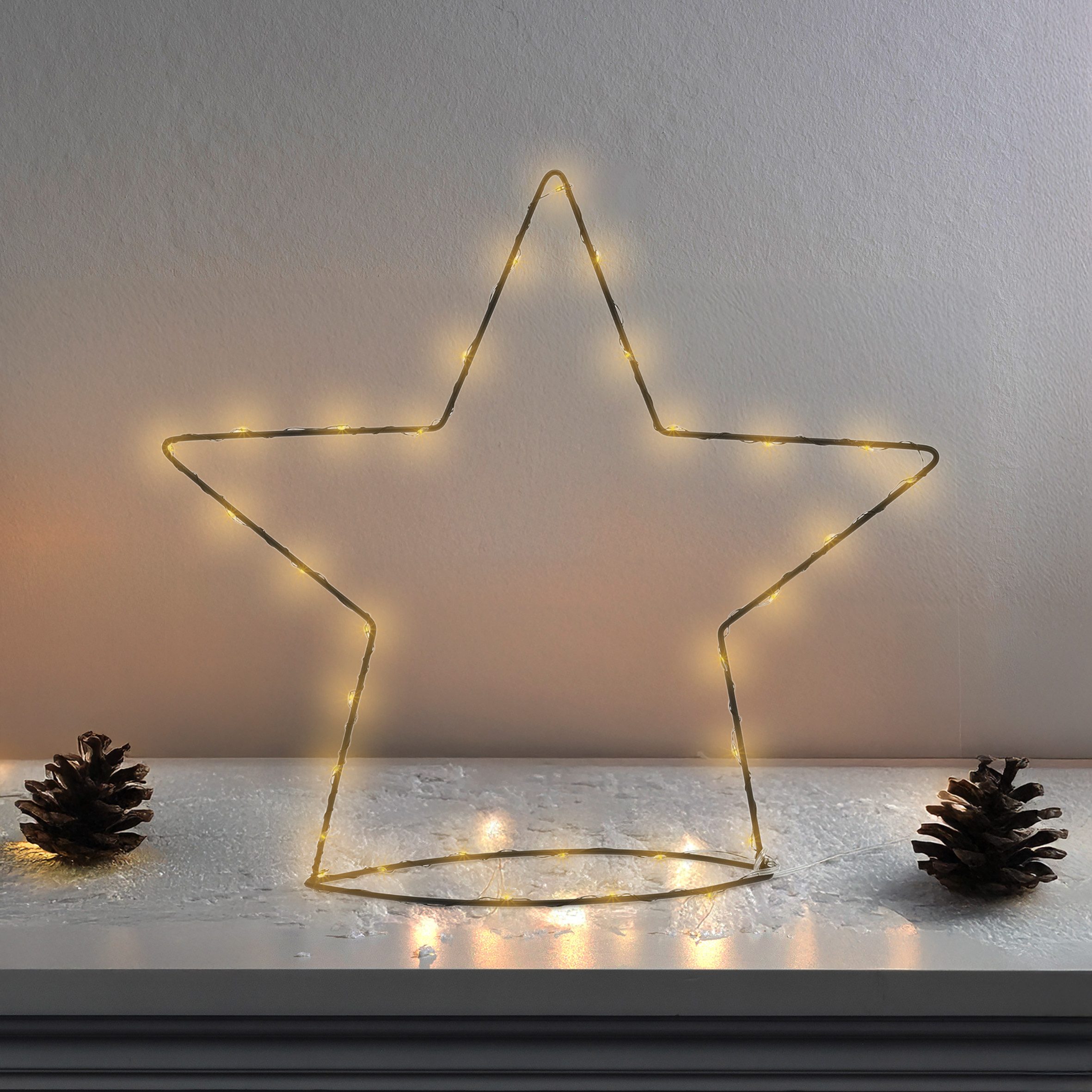 Spetebo LED Dekofigur Stern Silhouette - 35 x 34 cm - aus Metall, Stern auf günstig online kaufen