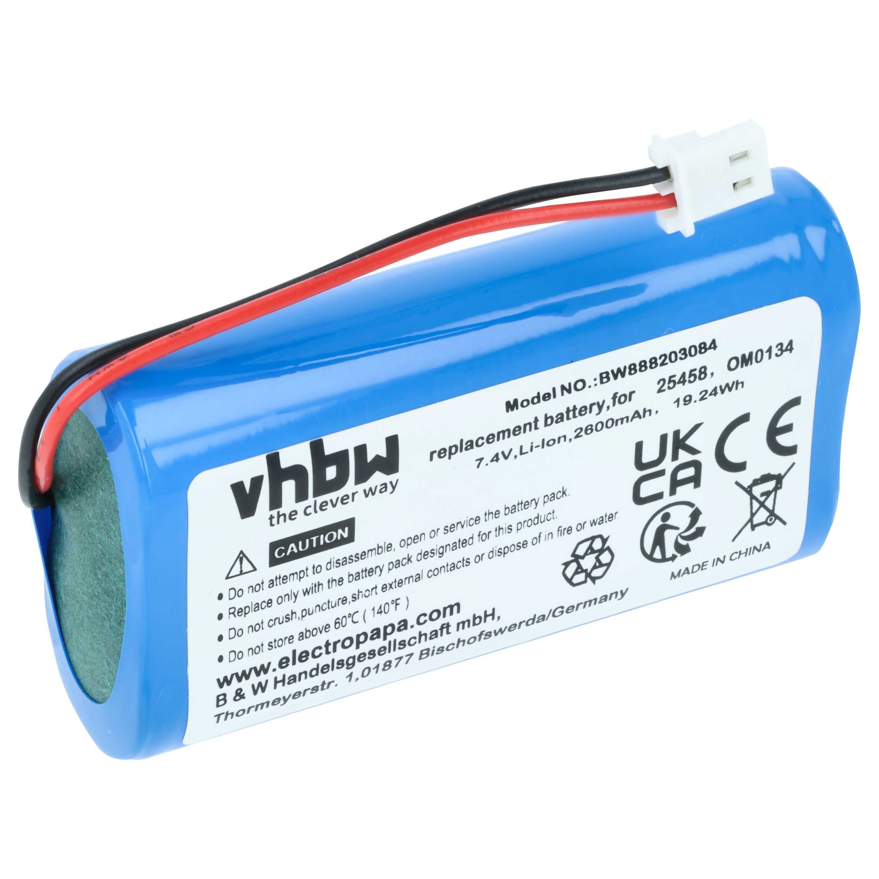 vhbw Ersatz für SurgiTel OM0134, 25458 für Medizin (2600 mAh, 7,4 V, Li-Ion Akku Akku Li-Ion 2600 mAh (7,4 V, 1 St), Leistungsfähiger Austausch-Akku für Ihr medizinisches Gerät