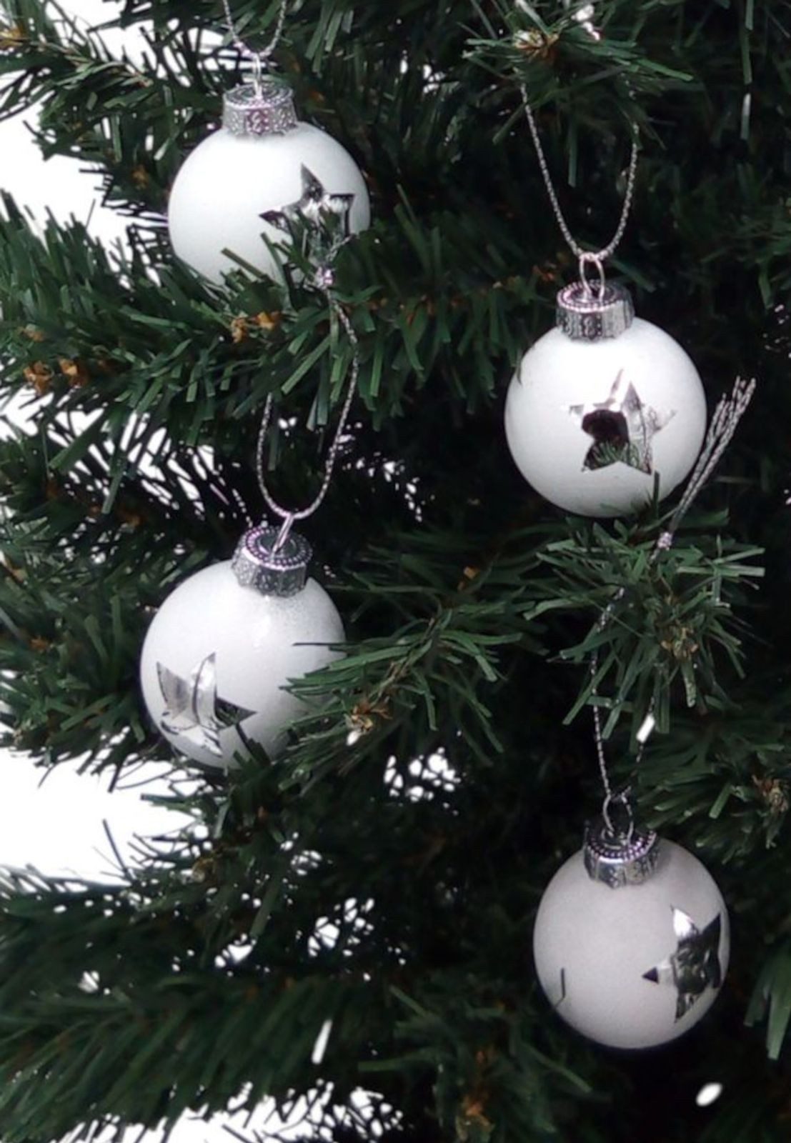 BURI Weihnachtsbaumkugel Glas-Weihnachtsbaumkugeln 4er-Set Christbaumkugeln Weihnachtsschmuck (4 St)
