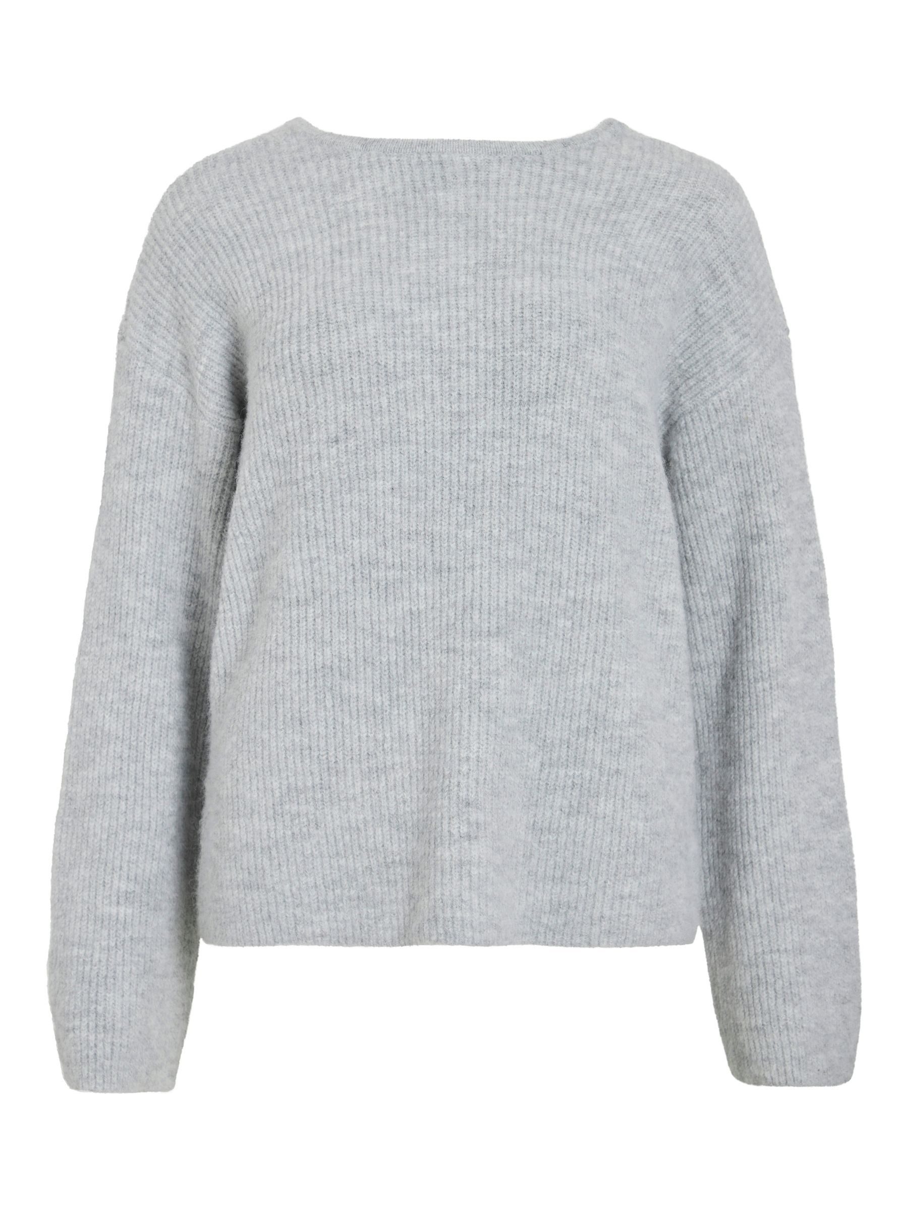 Vila Strickpullover Eleganter Style mit Schleifendetail hinten (1-tlg) VIRETTA O-NECK L/S KNIT BOW TOP/LN