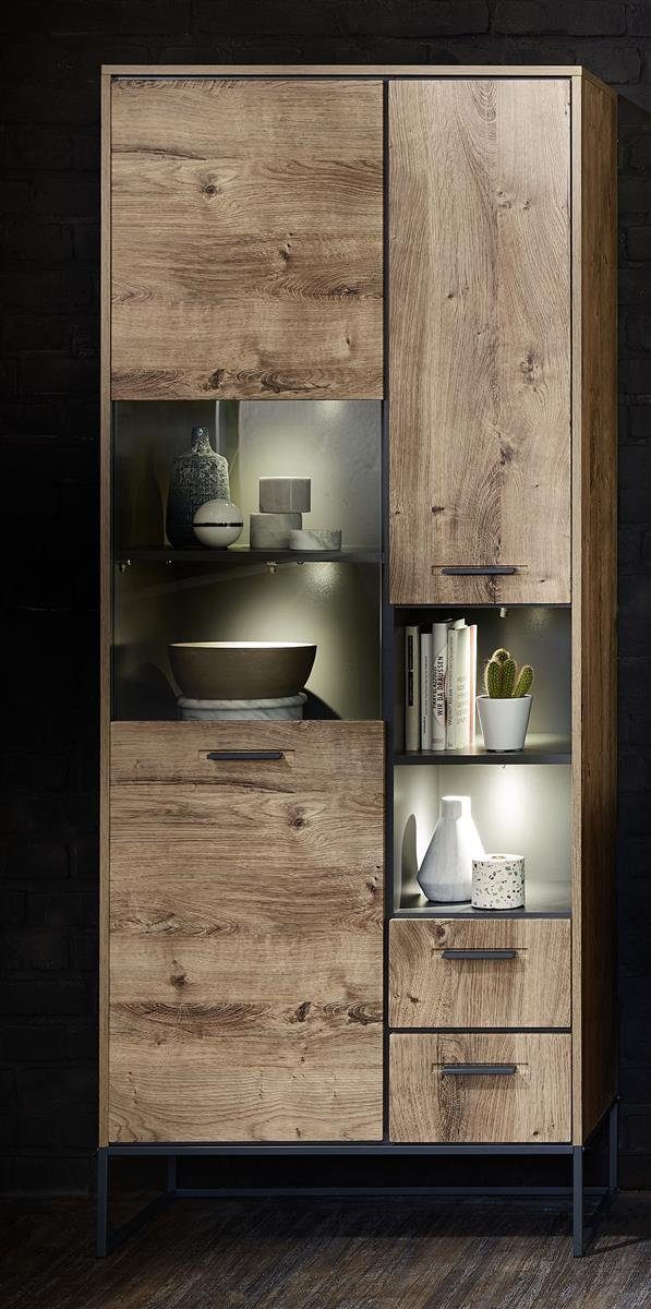 WOHN CONCEPT Premium Möbel Vitrine 79 x 196 x 38 cm (B/H/T)