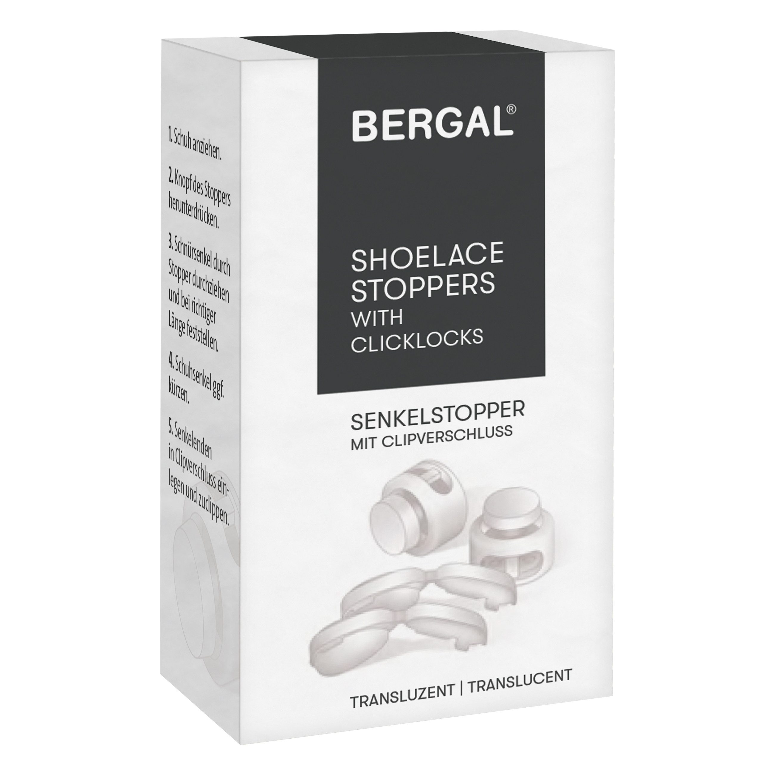 Bergal Schnürsenkel Bergal Senkelstopper Transparent