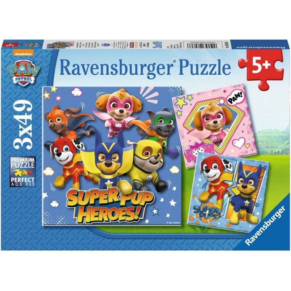 Ravensburger Puzzle RAVENSBURGER Puzzle Paw Patrol 3x49 Teile, Puzzleteile