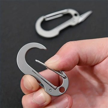 RefinedFlare Schlüsselanhänger Mehrzweck-Schlüsselanhänger aus Titan mit (1-tlg., ideal für Outdoor-Camping und Notfälle), klappbarem scharfem Messer