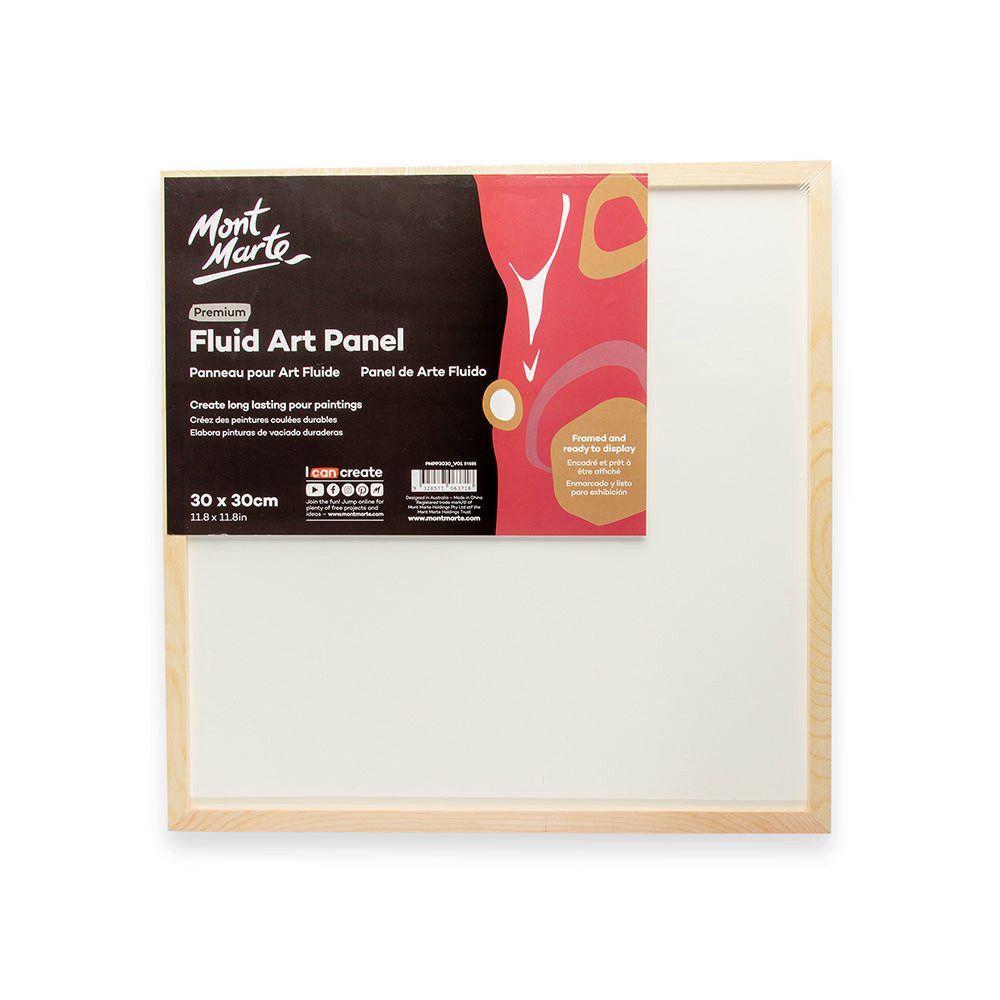 Mont Marte Leinwand PREMIUM Pouring Panels - Größen in 15 x 15cm / 23 x 30cm / 30 x 30cm, Keilrahmen, Canvas, Leinwand für die Fließtechnik - hängefertig sofort
