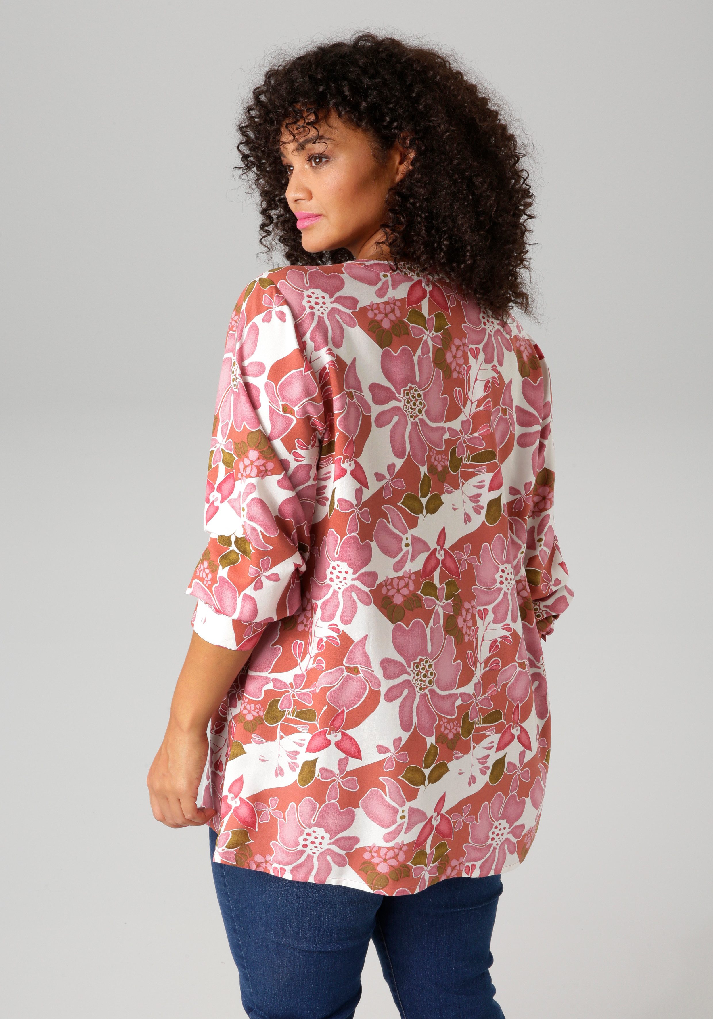 Aniston PLUS Longbluse mit Häkelapplikation entlang der Knopfleiste günstig online kaufen