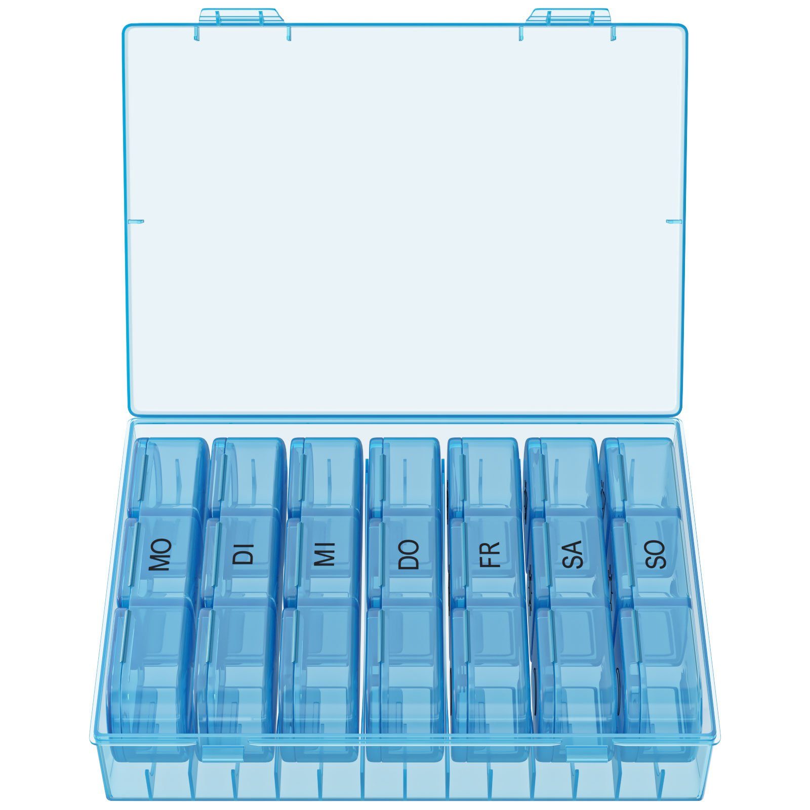 Wellgro Pillendose Große Tablettenbox für 7 Tage