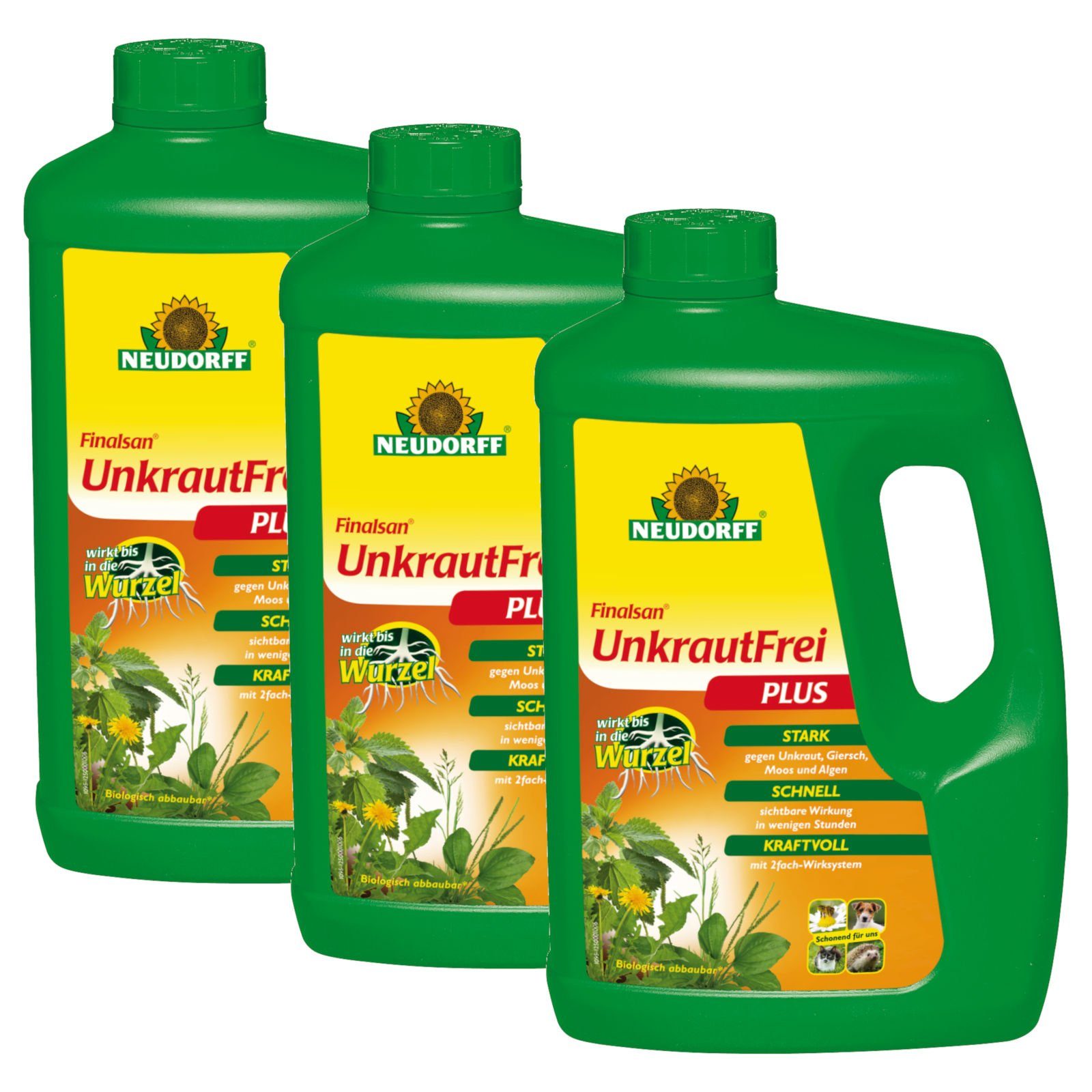 Neudorff Unkrautbekämpfungsmittel Finalsan UnkrautFrei Plus 3x 2 Liter, 6000 ml