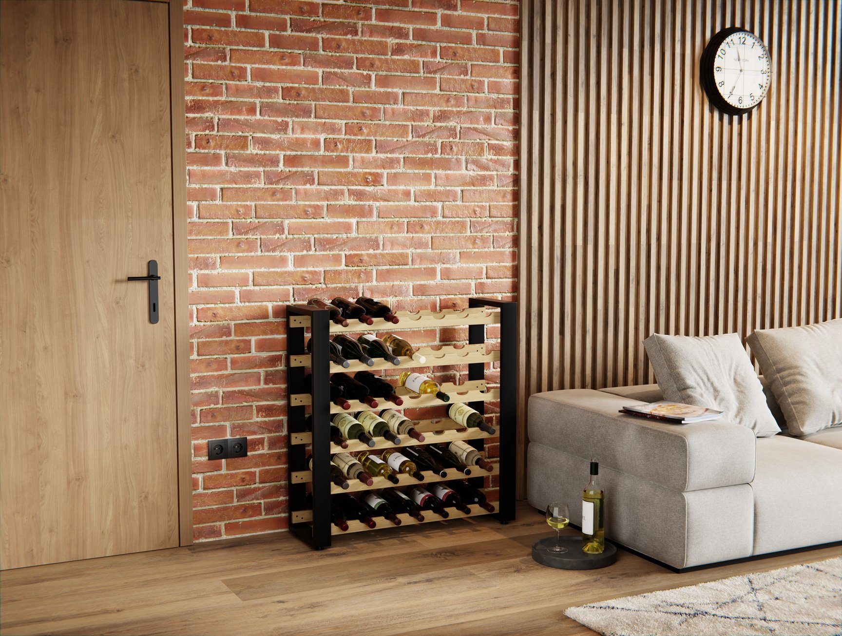 Lenmar Weinregal LOFT Weinregal aus Holz,Flaschenregal,Kellerregal,Regale,W günstig online kaufen