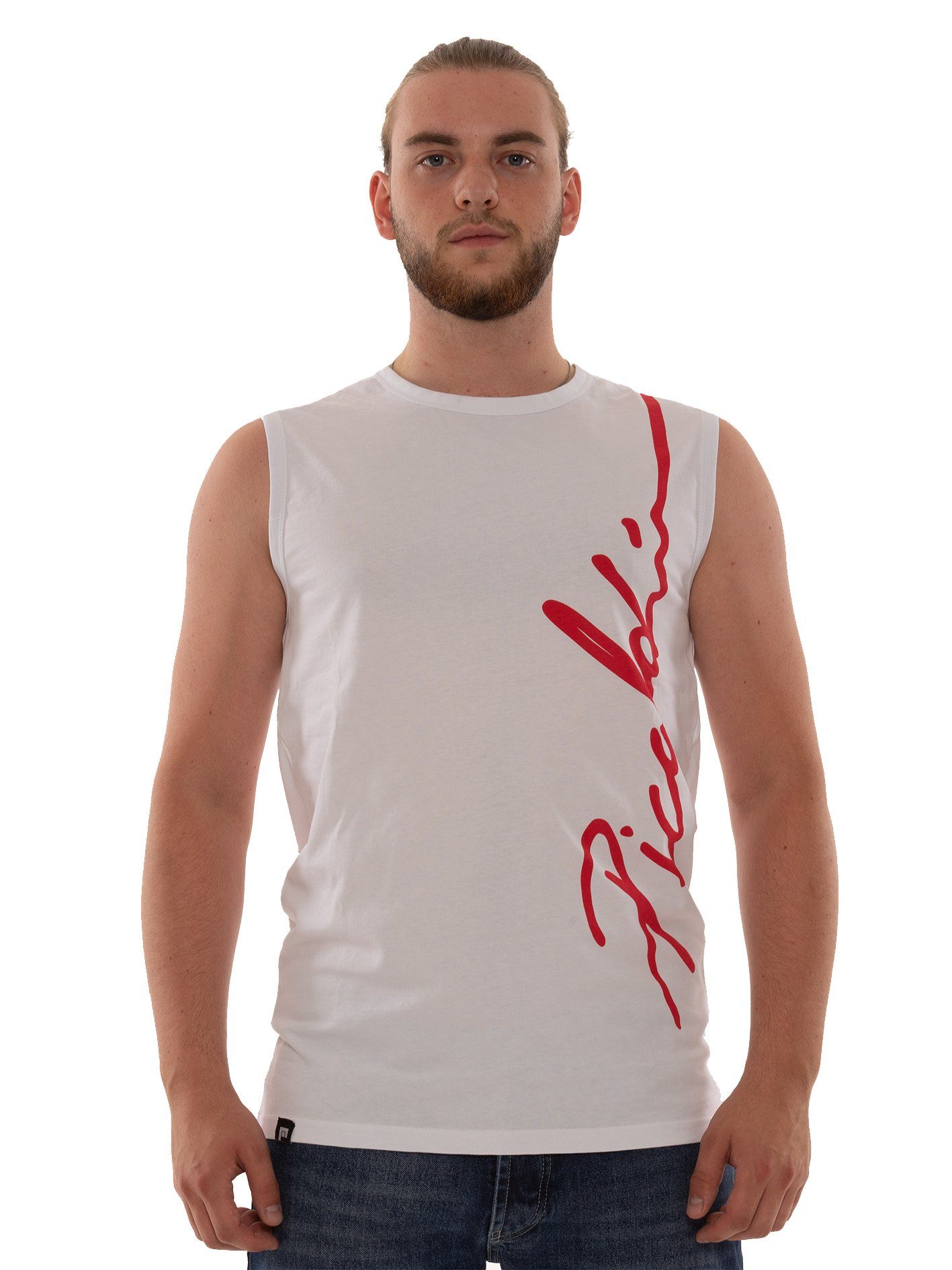 PICALDI Jeans Muskelshirt Tank Top Male Sommermode, Streetwear White