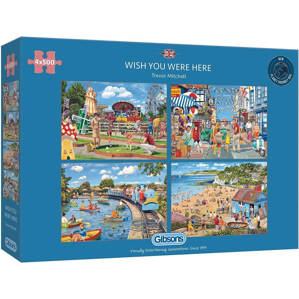 GIBSONS Puzzle Puzzle Wish you were here 4x500 Teile, Puzzleteile