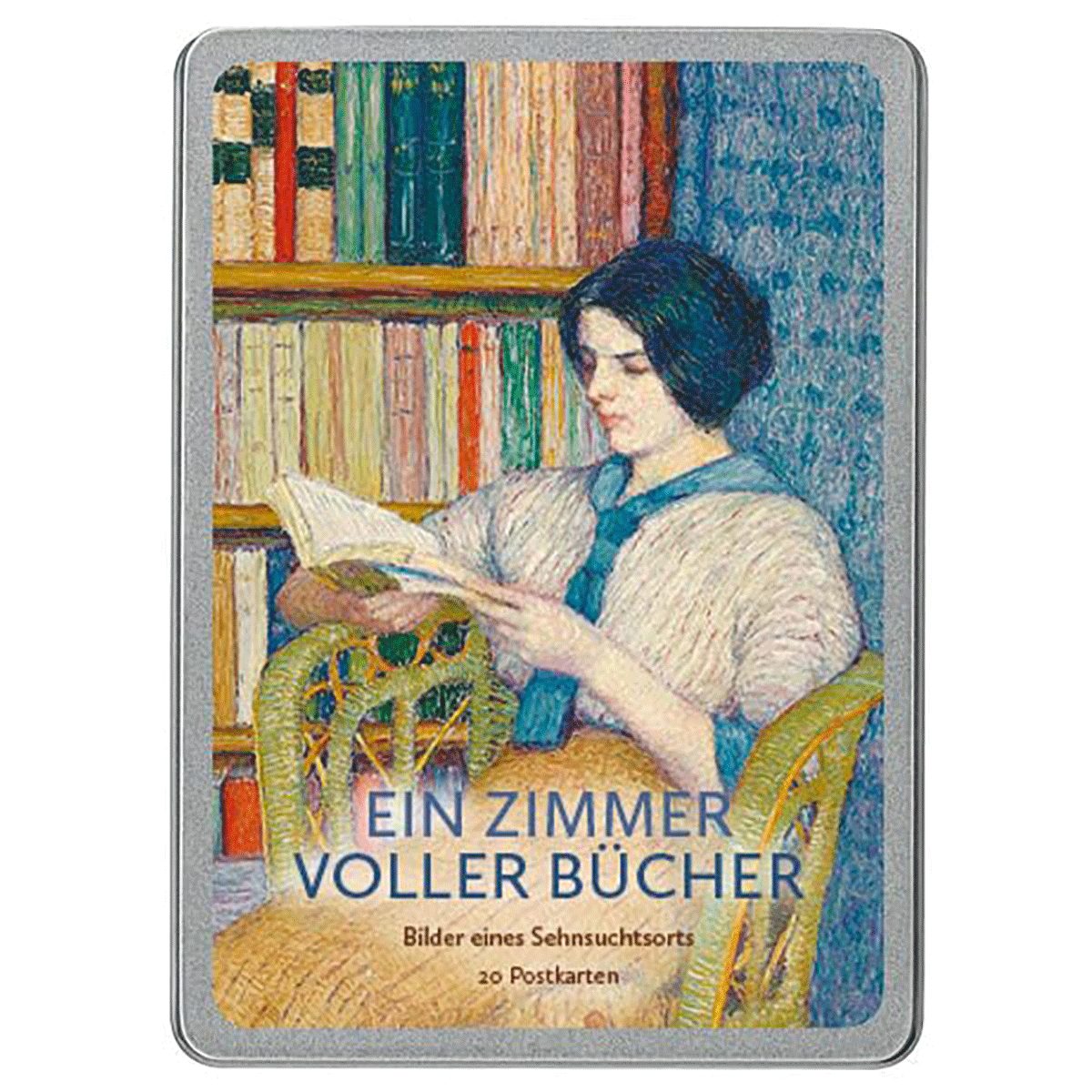 Grußkarte Ein Zimmer voller Bücher Postkarte VE 20
