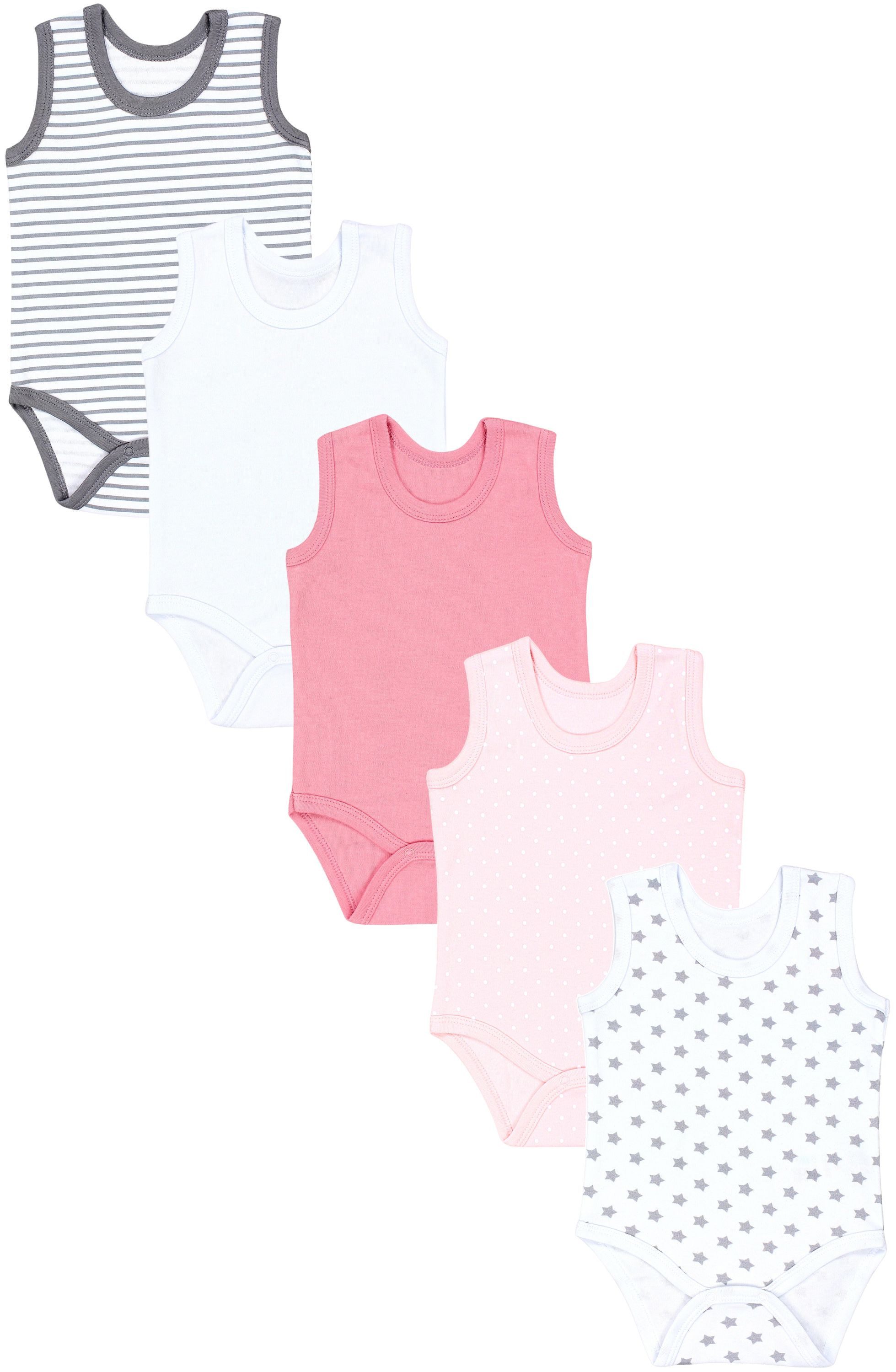 Sternchen Streifen Grau Puderrosa Punkte