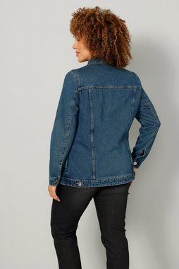 MIAMODA Outdoorjacke Jeansjacke Ziernieten Hemdkragen Langarm