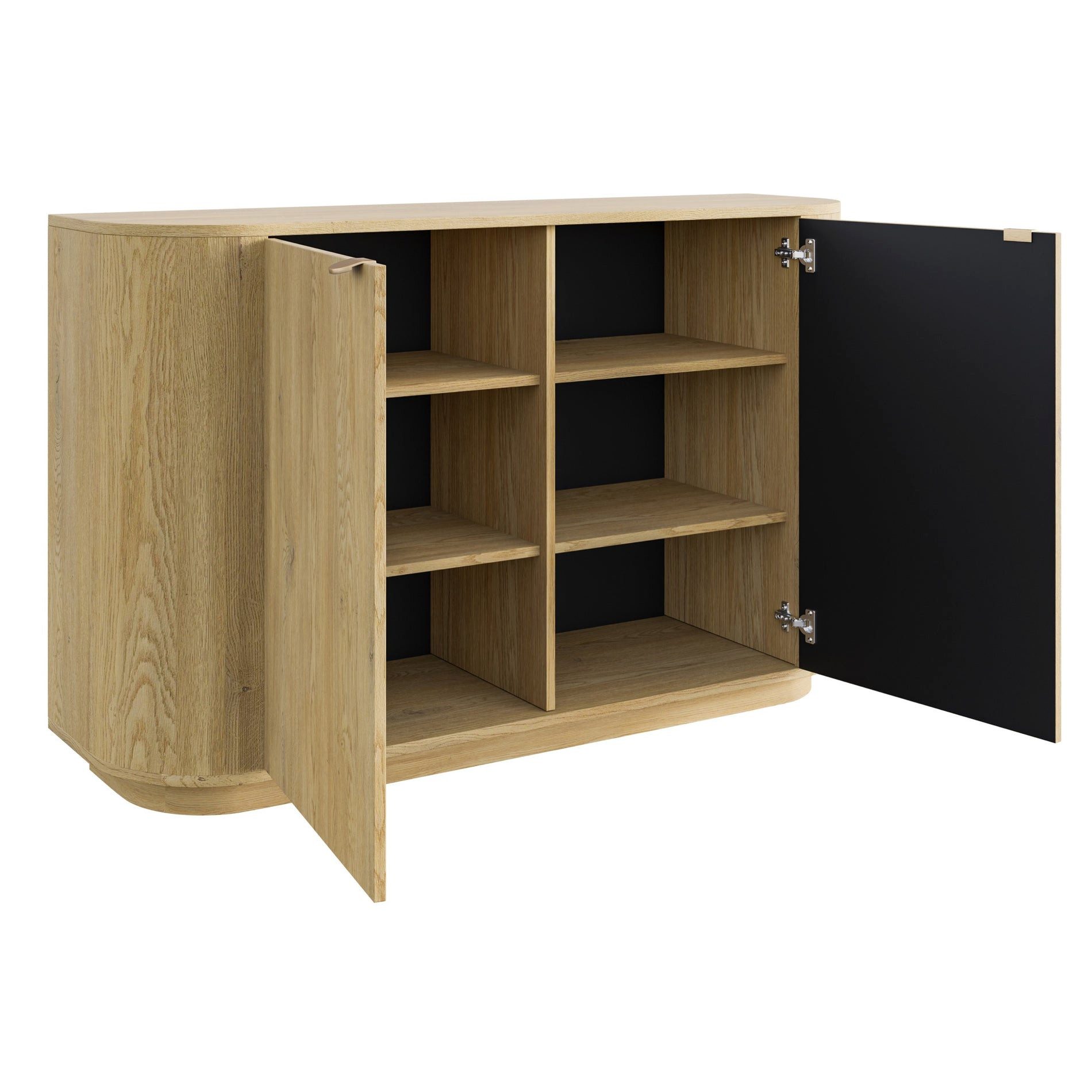 Selsey Sideboard CORU, Sideboard in Cremona Torro Eiche mit goldenen Griffen, 2 Türen