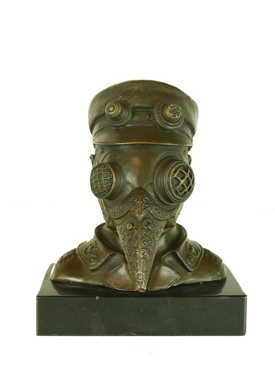 Dekoobjekt Bronze Figur der Pestarzt Steampunk Skulptur