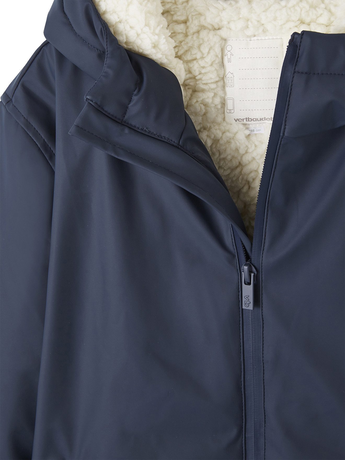 vertbaudet Regenjacke Jungen Regenjacke mit Kapuze & Teddyfleece-Futter – Bild 4 von 5