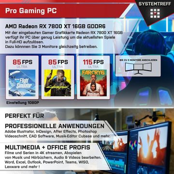 SYSTEMTREFF Gaming-PC-Komplettsystem (27", Intel Core i9 13900KF, Radeon RX 7800 XT, 32 GB RAM, 1000 GB SSD, Windows 11, WLAN)